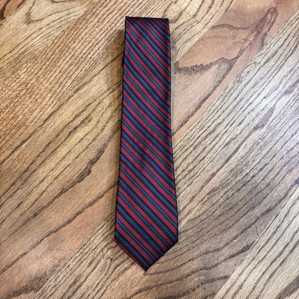 Murano Extra Long 100% Silk Men's Tie Red Blue Striped Necktie XL Business‎